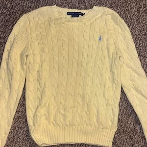 Polo Ralph Lauren Women’s Knit Sweater Great Condition 100% Cotton- Yellow